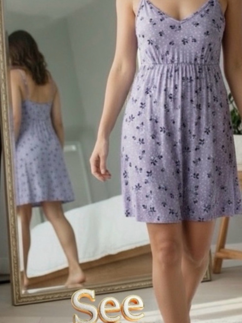 👛(ANY 2/$20) LA VIE EN ROSE Nightie Empire Waist Adjust. Spaghetti Straps. Video